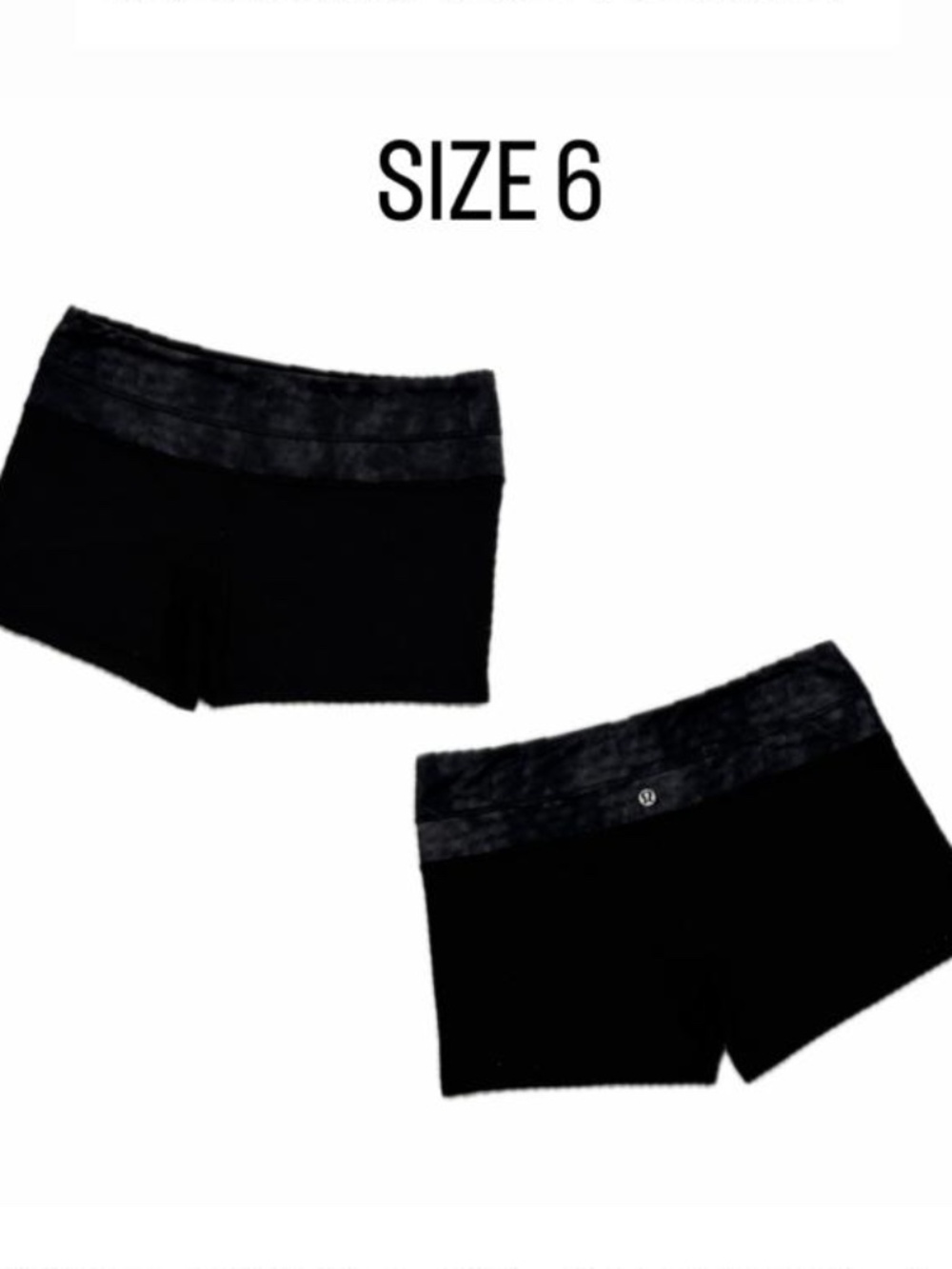 Lululemon Athletica Boogie Short Roll Down | Black & Fossil Camo | Size 6.